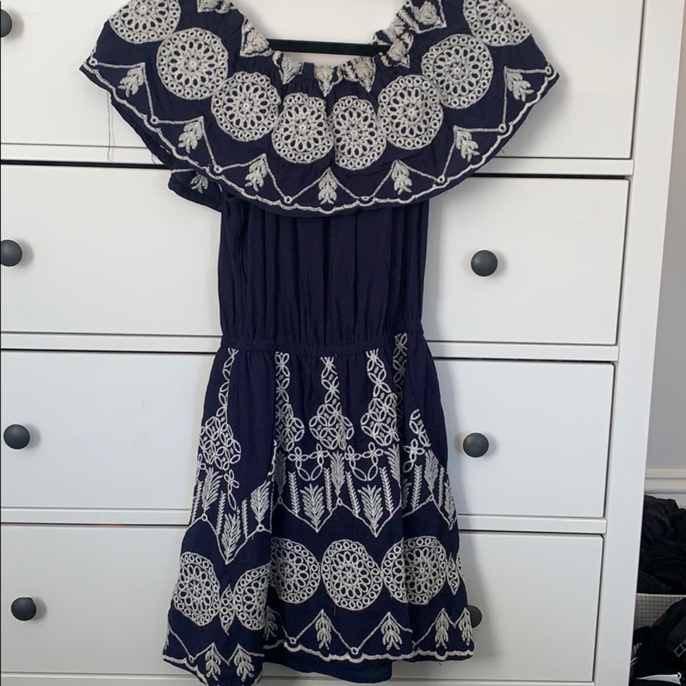 Aqua Navy Mini Dress